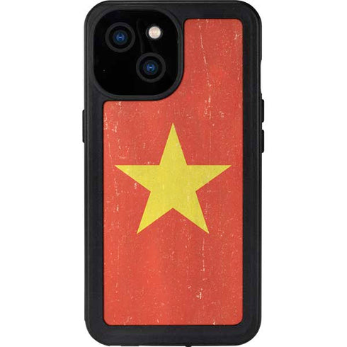 Vietnam Flag Distressed iPhone 15 Waterproof Case